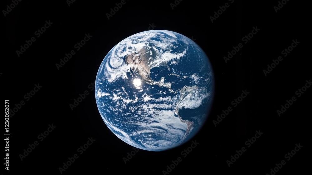 An astronaut's perspective of Earth from space, showcasing its blue water-filled surface, dark space in the background An astronaut's perspective of Earth from space, showcasing its blue water-filled surface, dark space in the background