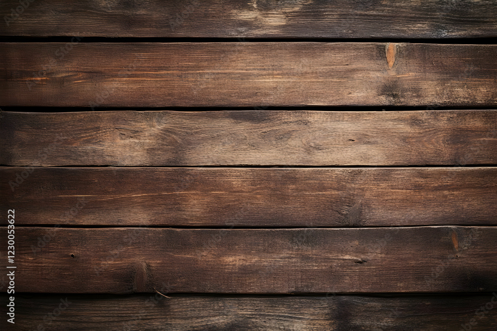 Fototapeta premium Dark brown wood planks background texture (1)