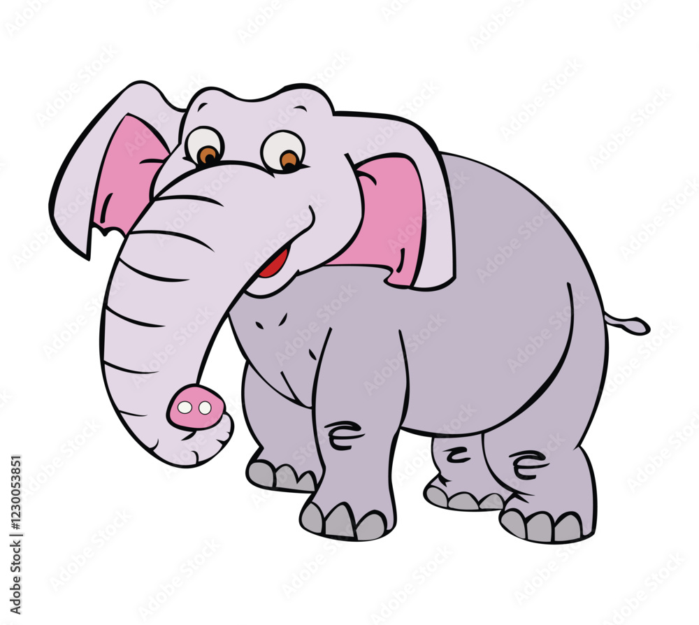 Naklejka premium Elephant smiling isolated on white background