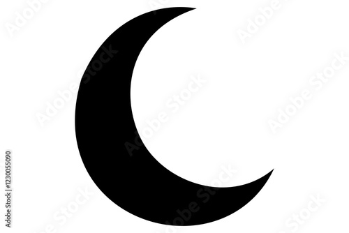 Moon crescent icon. Moon icon. Moon silhouette vector illustration
