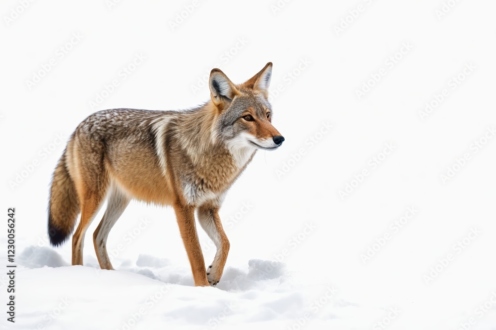 Fototapeta premium araffe standing in the snow looking at something in the distance