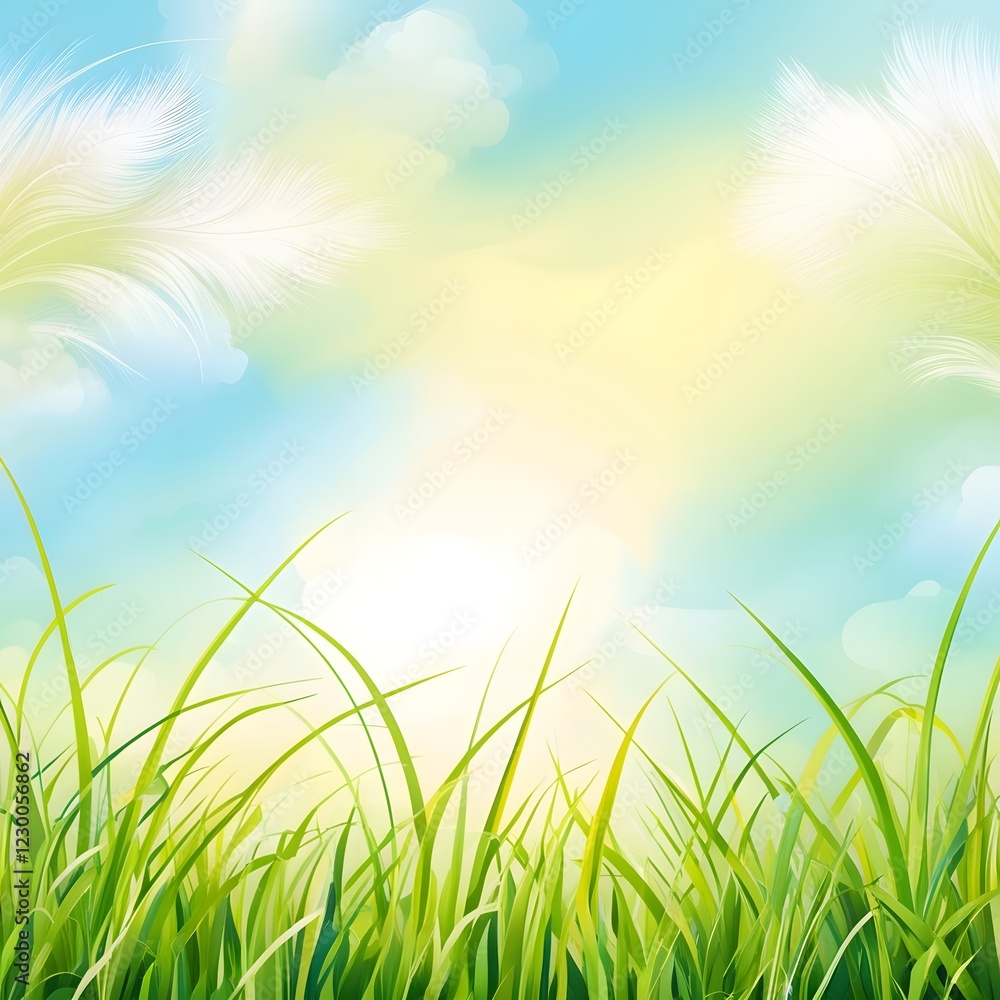 Fototapeta premium abstract spring background or summer background with fresh grass.
