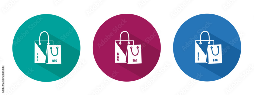 Icon for shopping bag vector illustration in flat. Icon for shopping bag vector illustration in flat.
