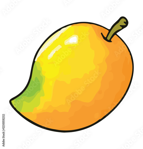Fresh mango fruit healthy food vector illustration