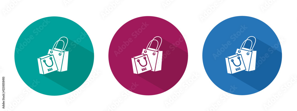 Icon for shopping bag vector illustration in flat. Icon for shopping bag vector illustration in flat.