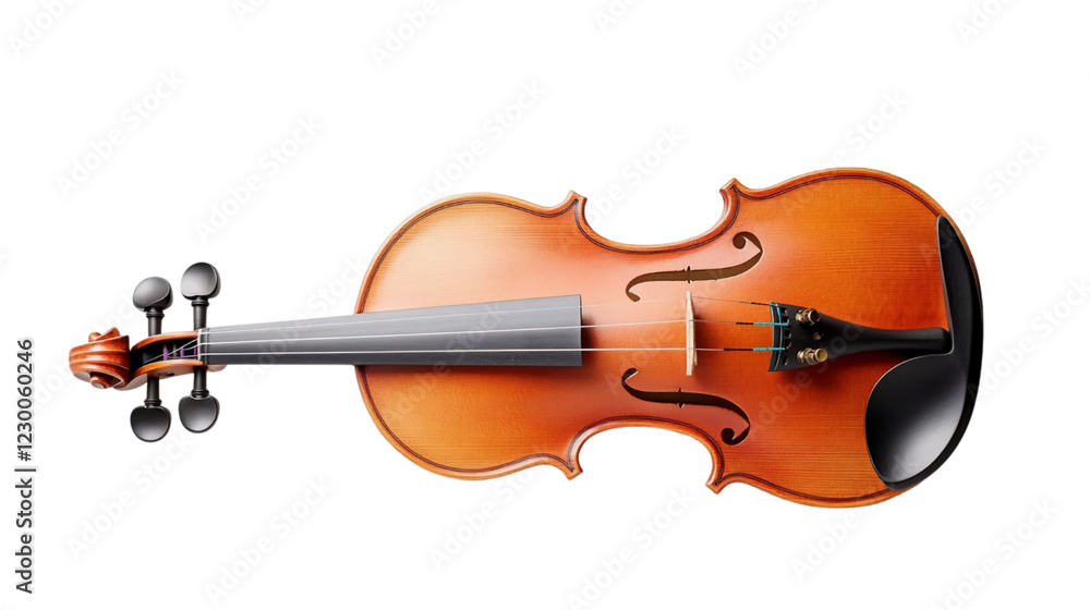 Overhead View of a Brown Wooden Violin on a Black Background Overhead View of a Brown Wooden Violin on a Black Background