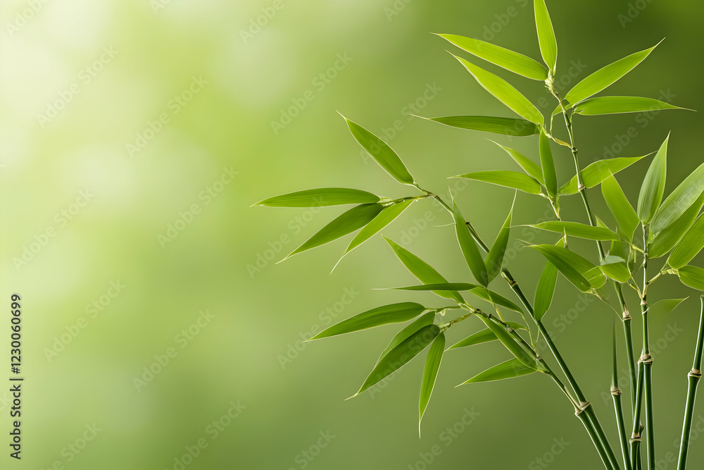 Lush bamboo leaves, tranquil garden, serenity, spa use Lush bamboo leaves, tranquil garden, serenity, spa use