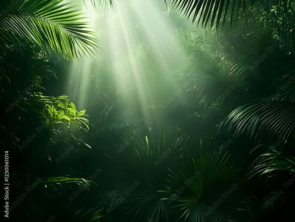 Sunbeams in Lush Jungle Sunbeams in Lush Jungle
