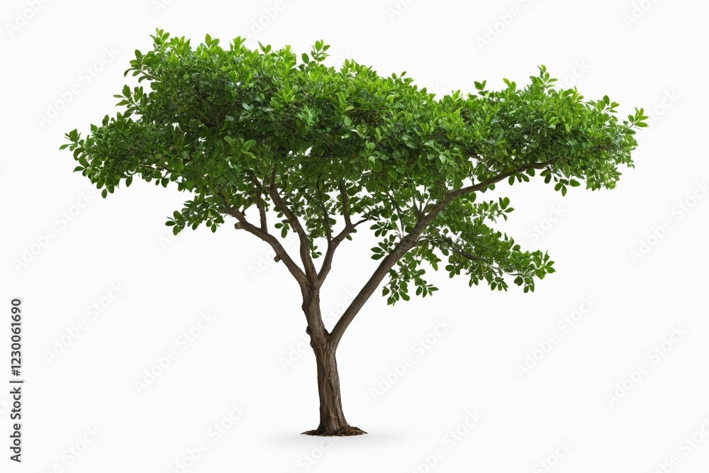 a close up of a tree with green leaves on a white background a close up of a tree with green leaves on a white background