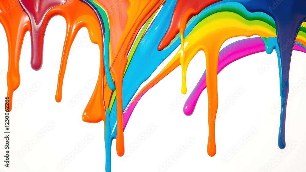 Naklejka premium Abstract Paint Drips for Classroom Inspiration