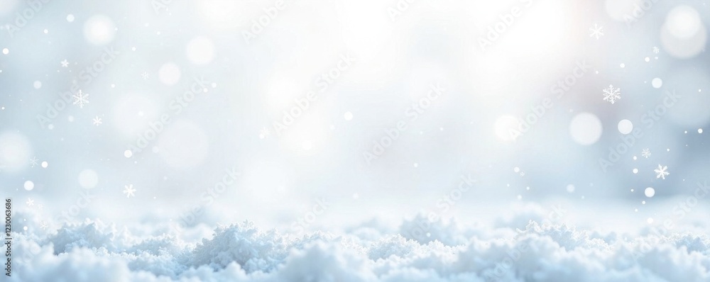 Snowflakes gently falling on a white background, serene, snowflake Snowflakes gently falling on a white background, serene, snowflake