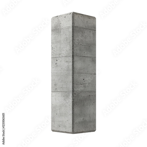 A tall, rectangular concrete pillar with a textured surface, showcasing a minimalistic design.