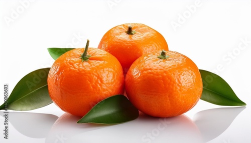 orang with green leaves isolated