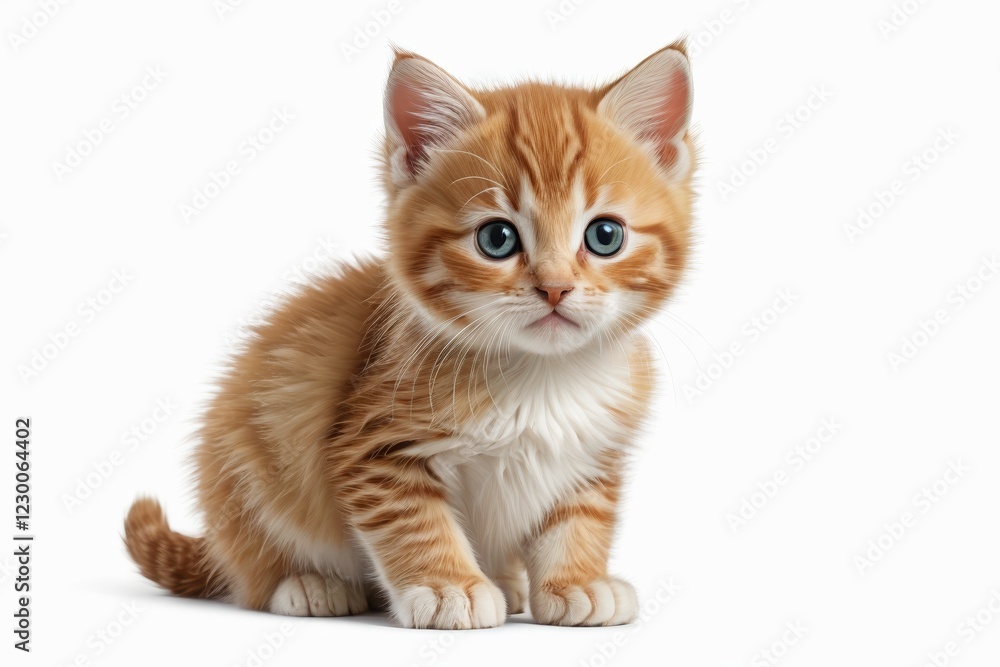 there is a small orange kitten sitting on a white surface there is a small orange kitten sitting on a white surface