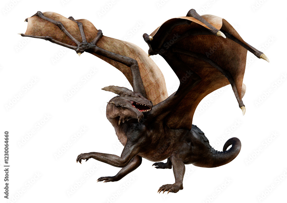 Obraz premium 3D Rendering Fairy Tale Dragon on White