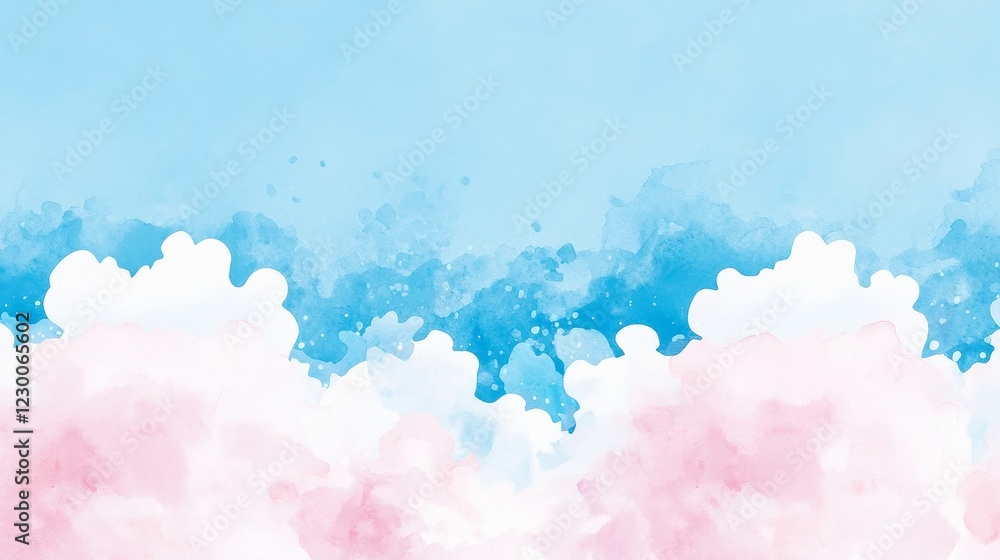 Fototapeta premium Ocean Dreamscapes, a vibrant blend of blues and greens flowing seamlessly, ideal for summer-inspired decor and stationery, capturing the essence of tranquil seaside vibes.