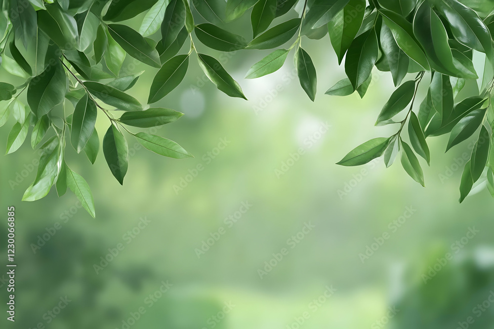 Lush green leaves frame, nature background (3) Lush green leaves frame, nature background (3)