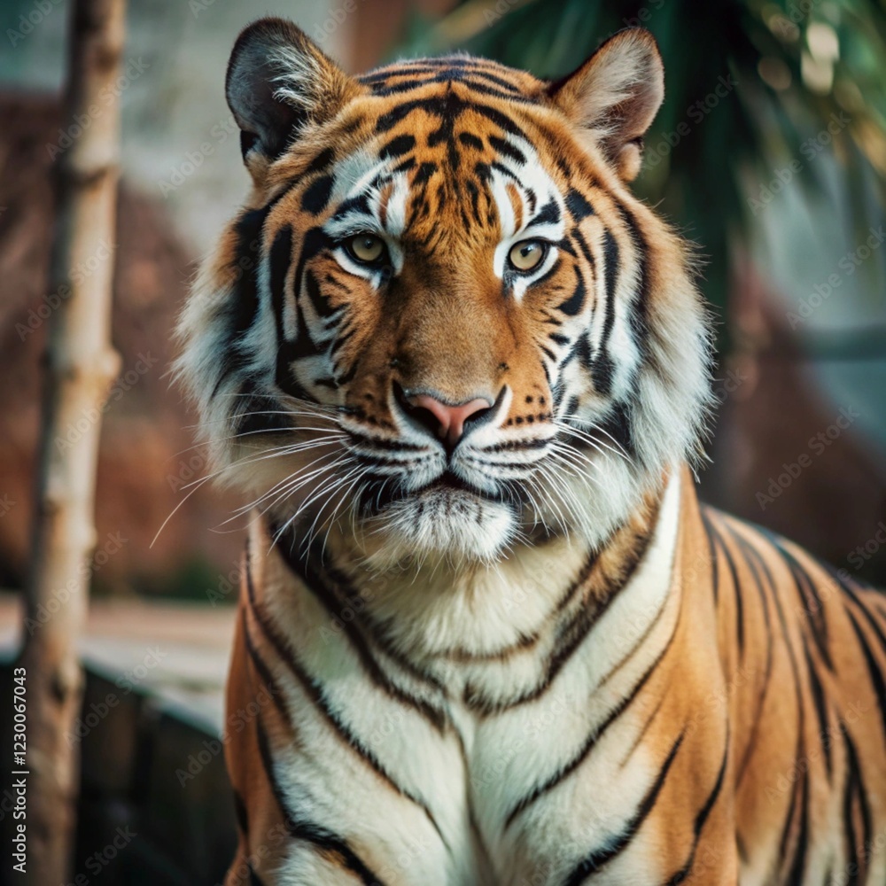 Fototapeta premium Minimalist Tiger Symbol with Strong and Simple Design