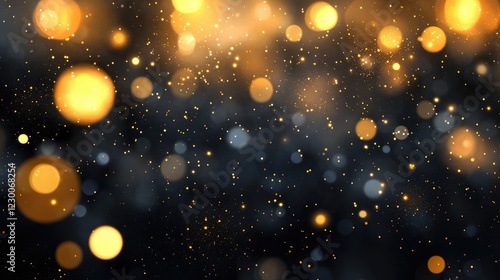 Background of bokeh light and abstract gold glitter