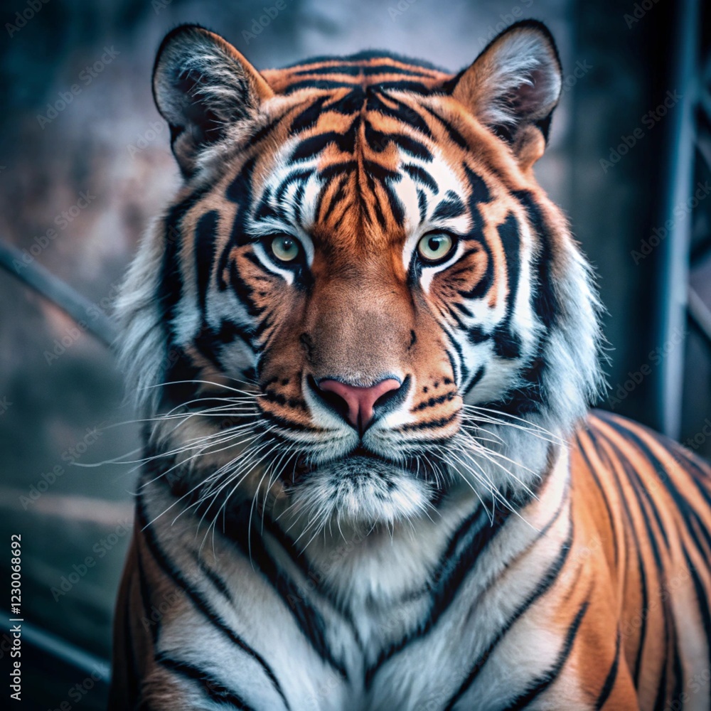 Fototapeta premium Minimalist Tiger Symbol with Strong and Simple Design