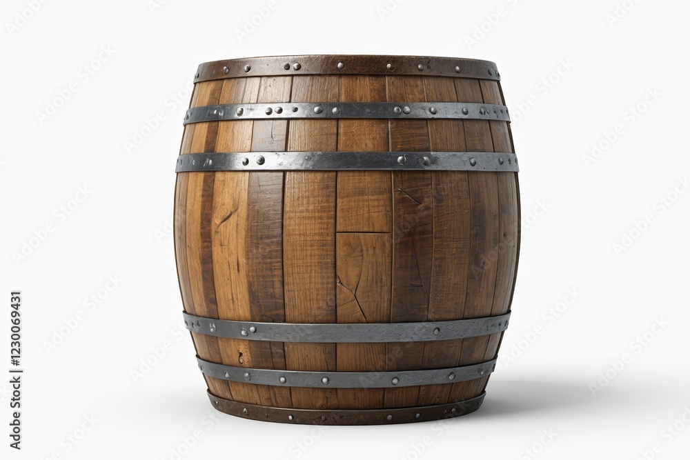 Obraz premium there is a wooden barrel with metal straps on it