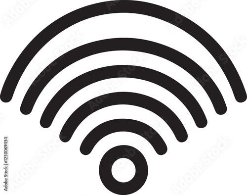 Silhouette vector icon of a Wi-Fi symbol. Perfect for wireless internet, network connectivity, online communication, and technology designs. EPS format, fully editable.
