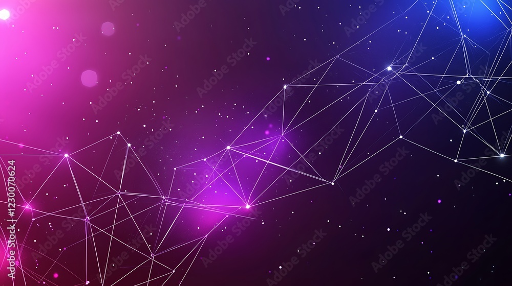 Abstract network connection, glowing nodes, dark background, digital technology Abstract network connection, glowing nodes, dark background, digital technology