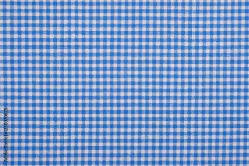 a close up of a blue and white checkered fabric