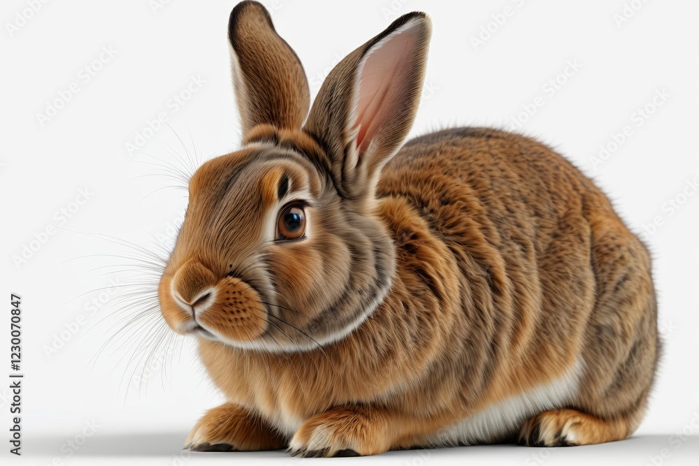 Fototapeta premium there is a brown rabbit that is sitting down on a white surface