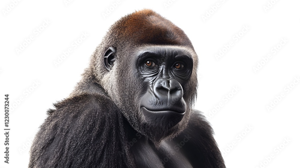 Obraz premium Gorilla isolated over white background