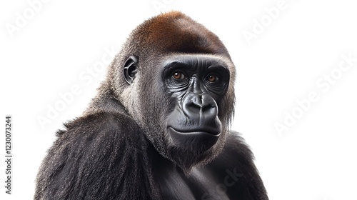 Gorilla isolated over white background photo