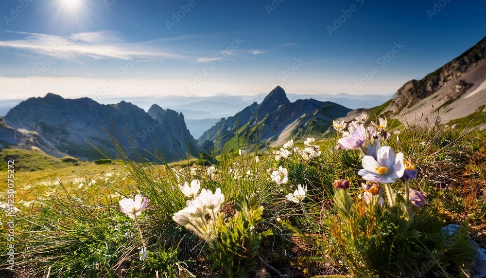 Fototapeta premium flowers in the mountains