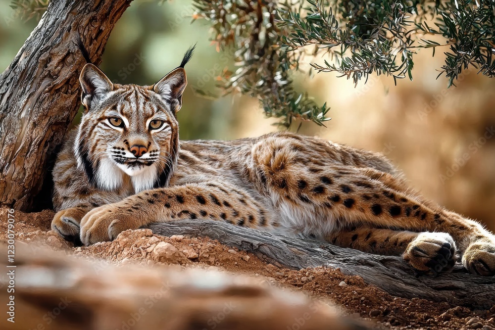 Fototapeta premium Exploring the Iberian Peninsula’s Iconic Wild Cat