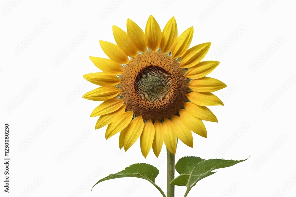 Fototapeta premium there is a sunflower with a stem and a large flower head