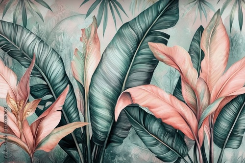 Beautiful tropical leaf patterns ideal for home aesthetics.