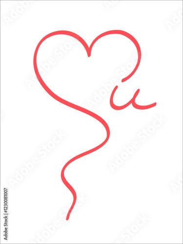 love. heart line drawing. Vector Illustration for heart, love, valentine, wedding. line art style isolated on white background. hand drawing. doodle decoration