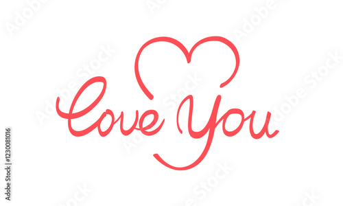 Wallpaper Mural love, I Love You. love line. line drawing. Vector Illustration Torontodigital.ca