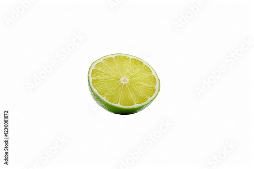 there is a lime that is cut in half on a white background