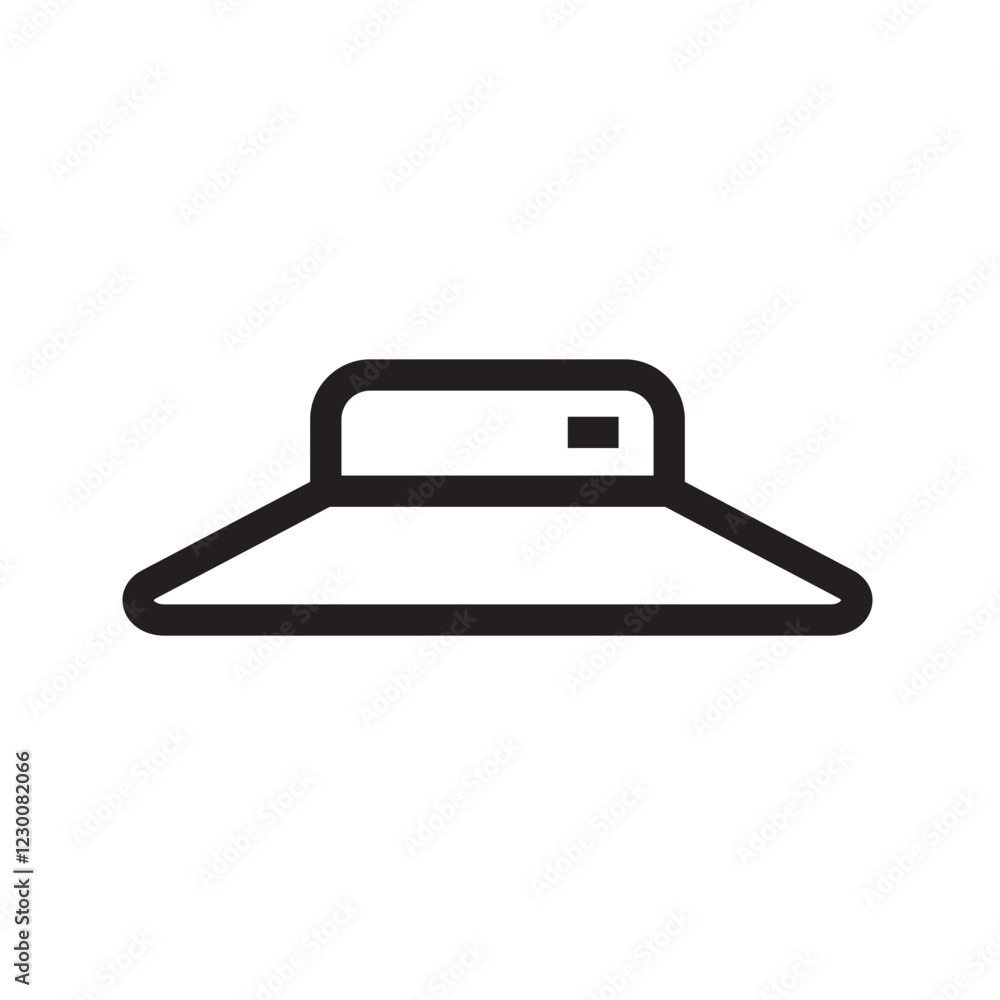 line Farm hat icon with a wide brim, designed for outdoor work in the fields. Ideal for agricultural, rural, and farming-themed projects. line Farm hat icon with a wide brim, designed for outdoor work in the fields. Ideal for agricultural, rural, and farming-themed projects.