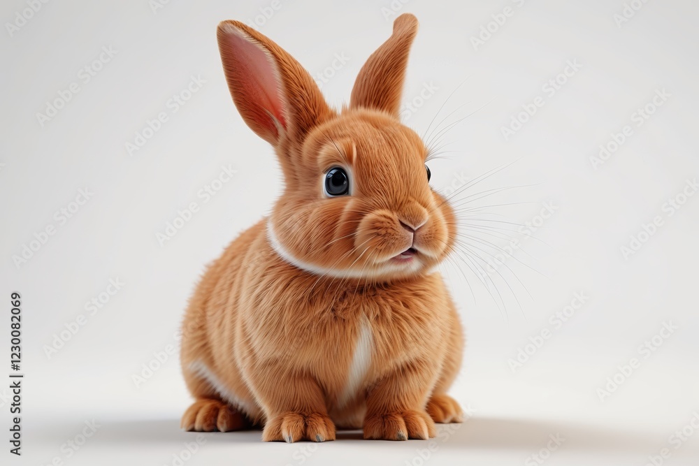 Fototapeta premium there is a small rabbit that is sitting on the floor