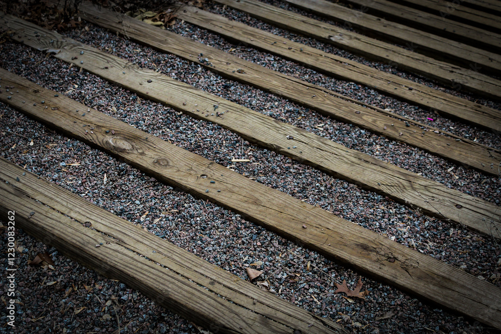 erosion control river bank footpath slight tiered slope made of pebbles wood planks long horizontal boards texture stairs abstract river bank environmental backdrop erosion control river bank footpath slight tiered slope made of pebbles wood planks long horizontal boards texture stairs abstract river bank environmental backdrop