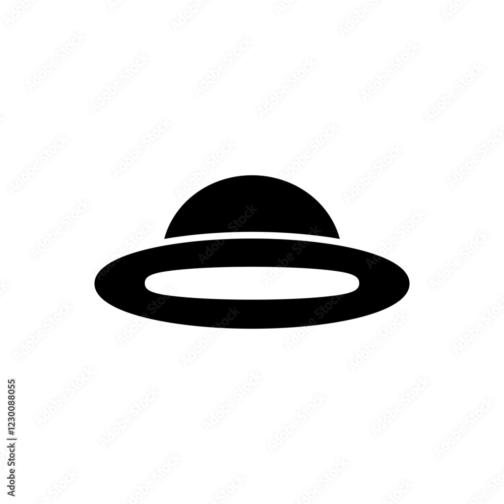 Round hat icon with a classic and elegant design, featuring smooth curves. Ideal for fashion, accessories, or branding visuals. Round hat icon with a classic and elegant design, featuring smooth curves. Ideal for fashion, accessories, or branding visuals.