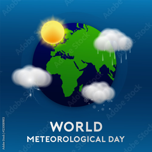 world meteorological day vector banner
