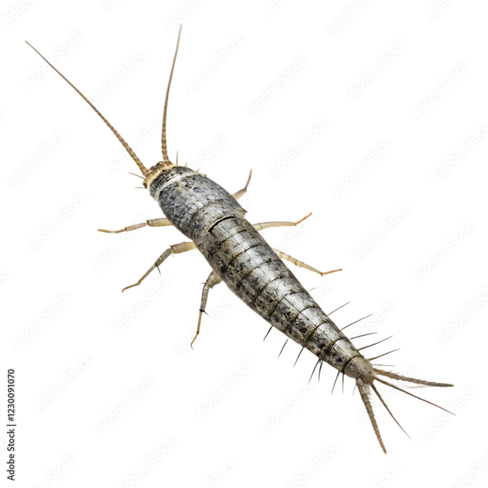 silverfish isolated on white background silverfish isolated on white background