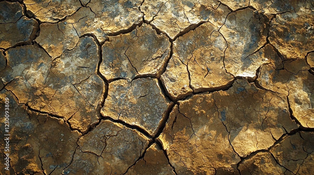 Cracked Earth Texture Close-Up Showing Drought and Arid Landscape Cracked Earth Texture Close-Up Showing Drought and Arid Landscape