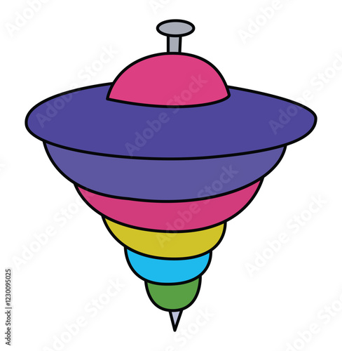 Colorful spinning top isolated on white background