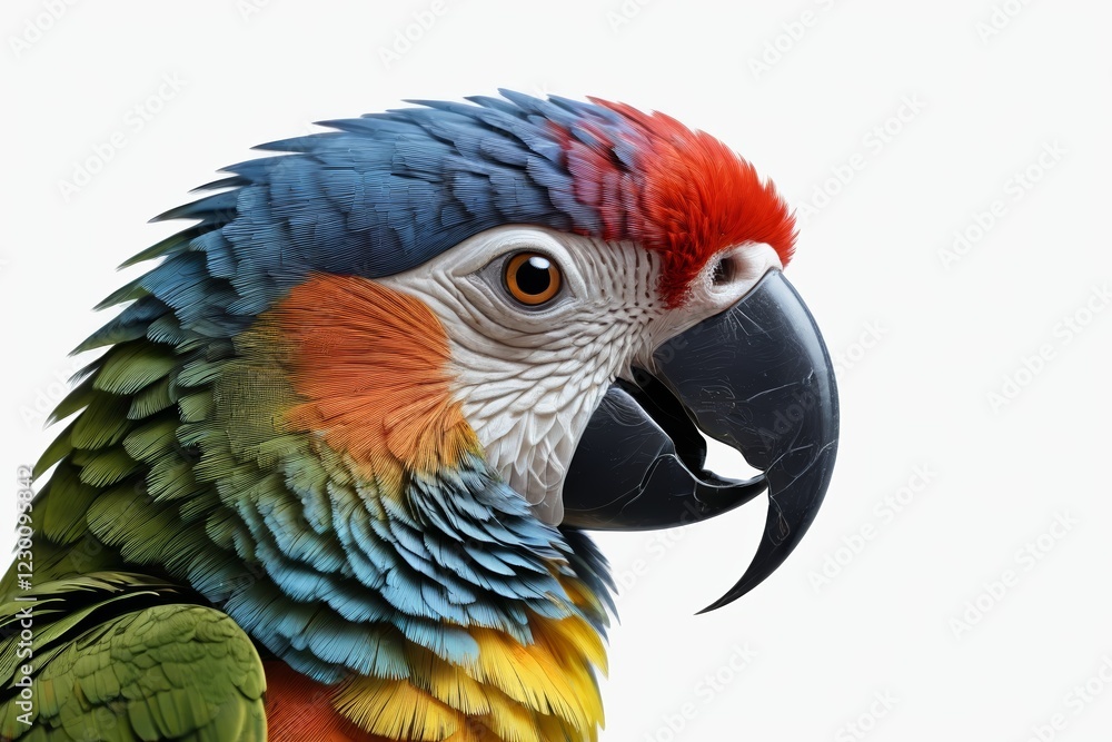 brightly colored parrot with a white background brightly colored parrot with a white background
