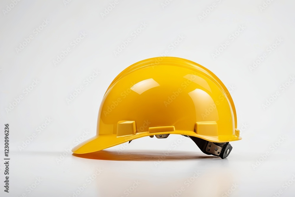 Fototapeta premium yellow hard hat on a white surface