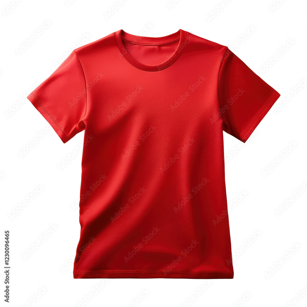 Red t-shirt, flattering fit, isolated on white background. Red t-shirt, flattering fit, isolated on white background.