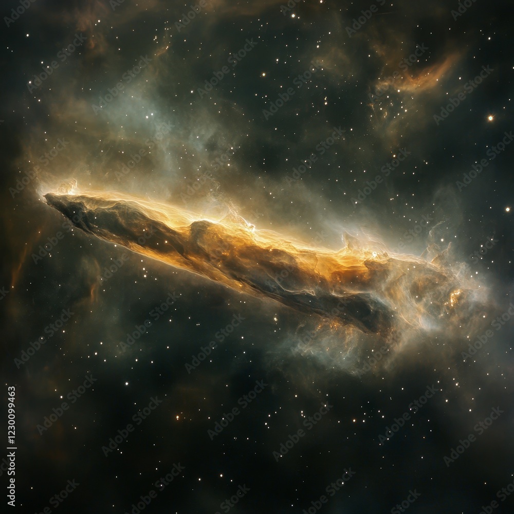 Fototapeta premium Ethereal Cosmic Landscape Featuring Interstellar Nebula and Stars